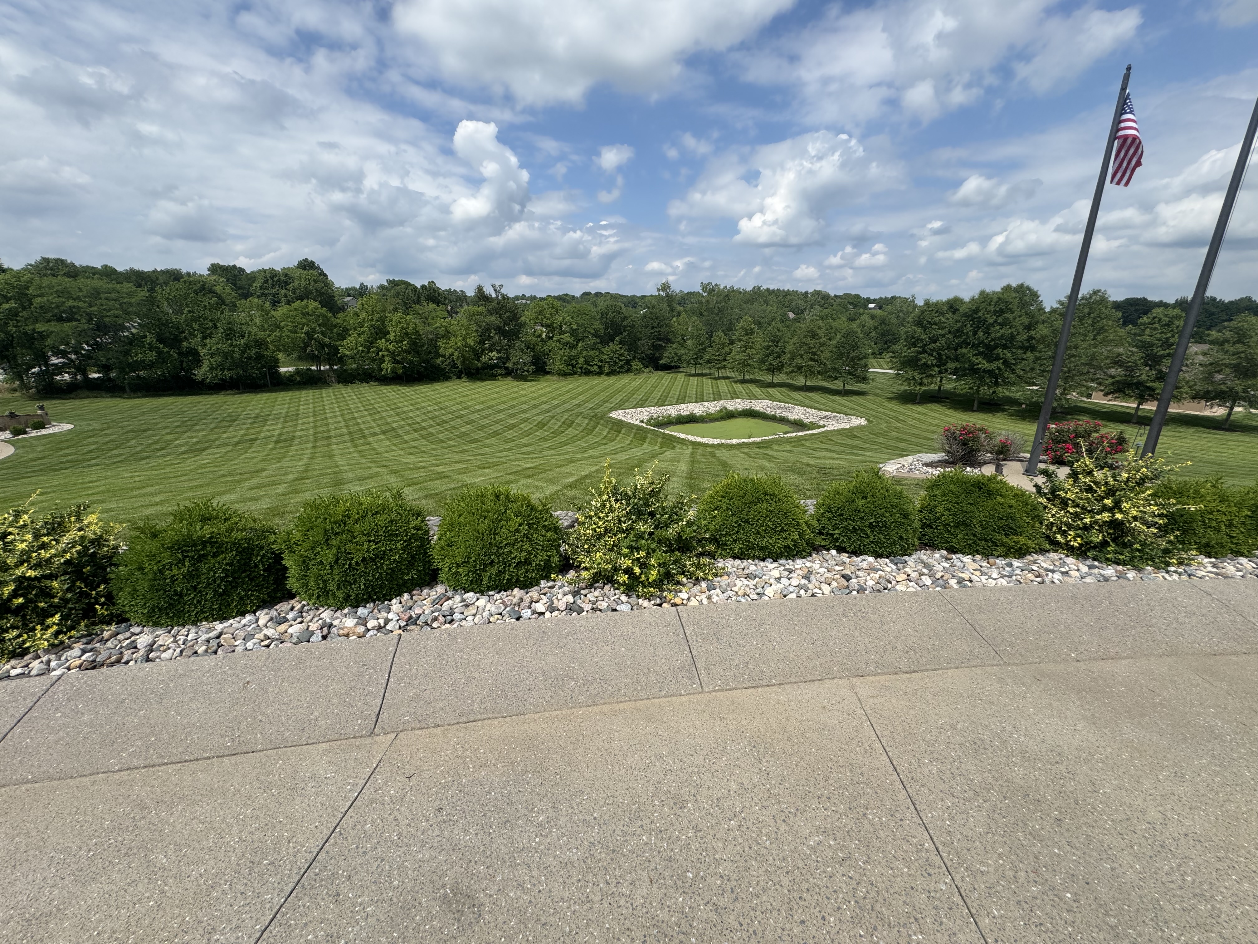 Professional lawn care by Advanced Lawn Care LLC - Beautiful striped lawn pattern